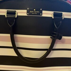 Kate Spade Black and Pink Striped Satchel